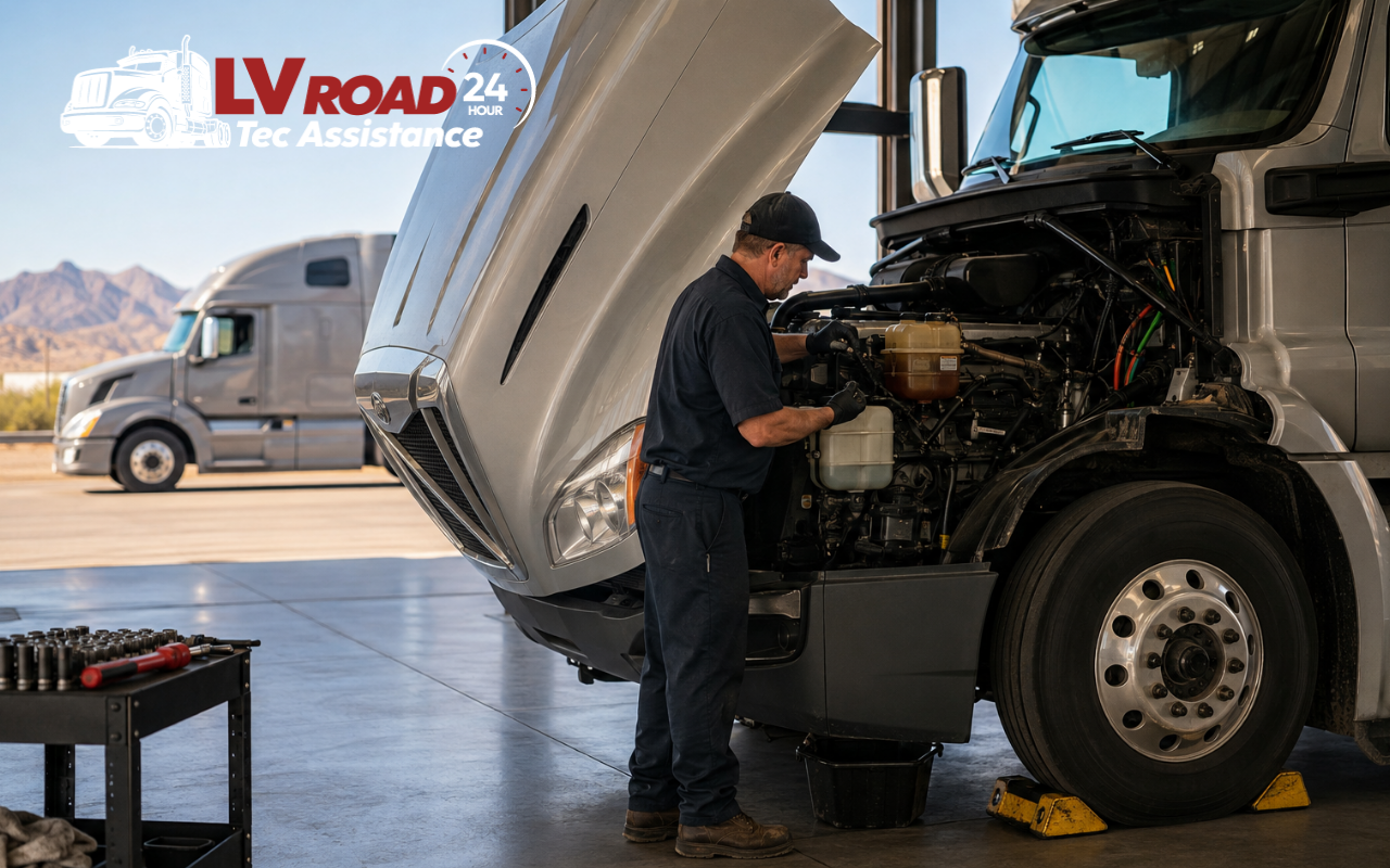 Fleet truck maintenance for owner-operators in Las Vegas during a routine inspection