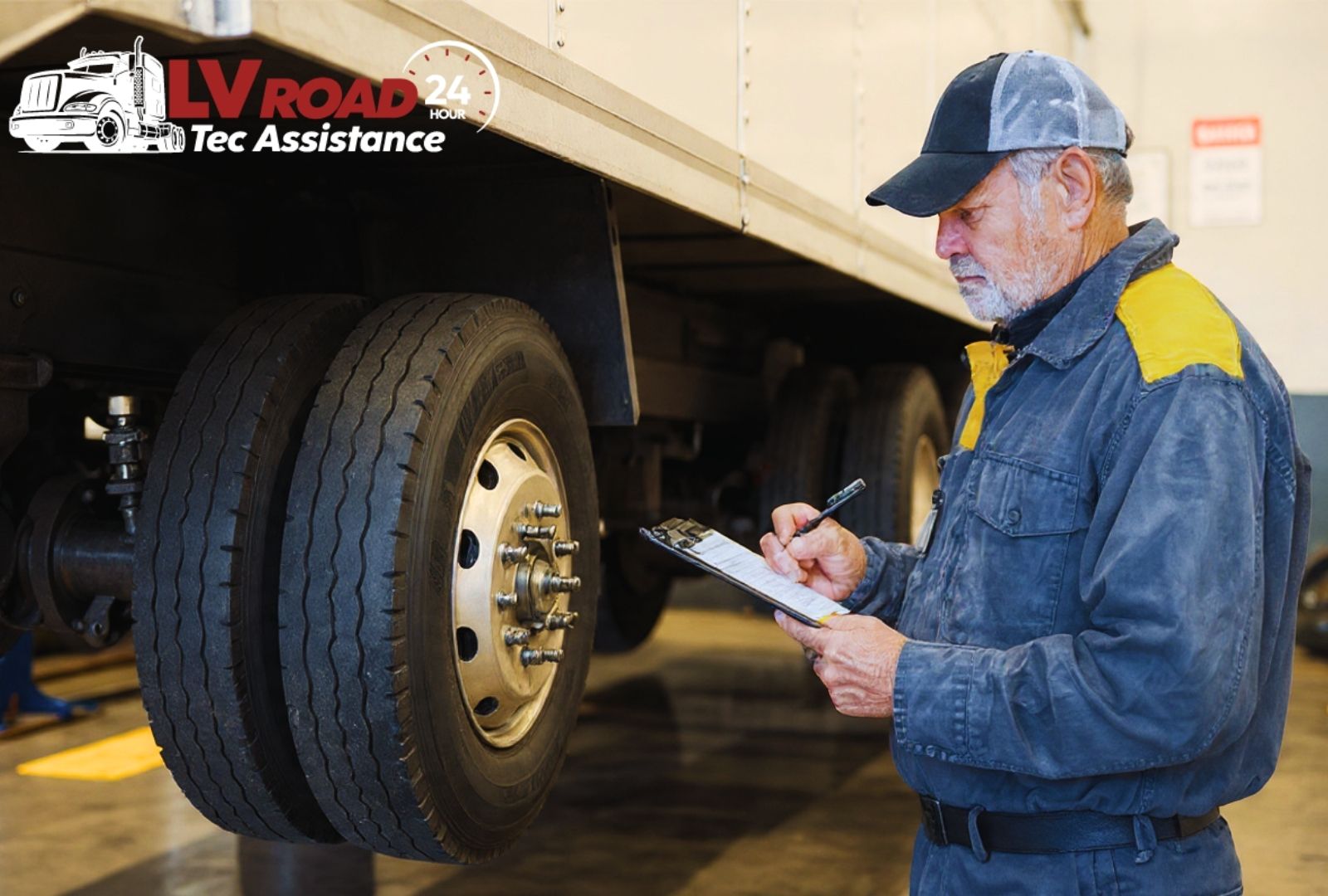 Fleet manager checking CSA score data while planning DOT annual inspection requirements in Nevada