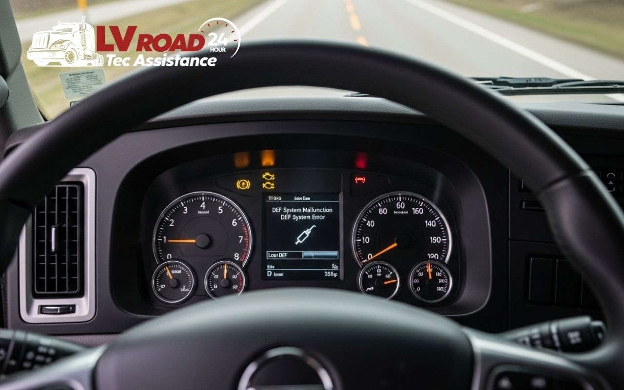 semi truck DEF system problems causing dashboard warning light